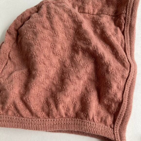 Quincy Mae Pointelle Pilot Cap - Terracotta Clay - 6-12M - Picture 3 of 5